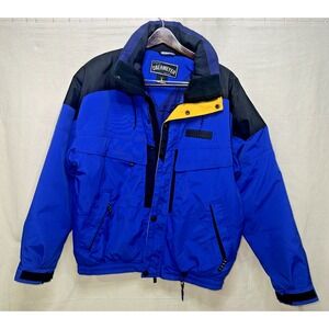 Vintage Obermeyer McKinley Ski Jacket Men's L Blue Black Yellow Retro 90s Style
